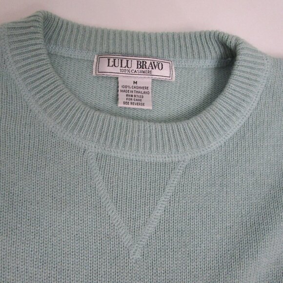 Blue CASHMERE Sweateshirt Pullover Knit Sweater Cuddly Luxury - Picture 5 of 12